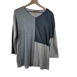 Chicos colorblock mixed media lagenlook slow fashion top